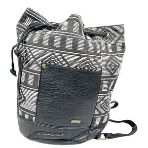 Vans Newsome Bucket Backpack Black Grey Aztec Tribal Print Faux Leather New